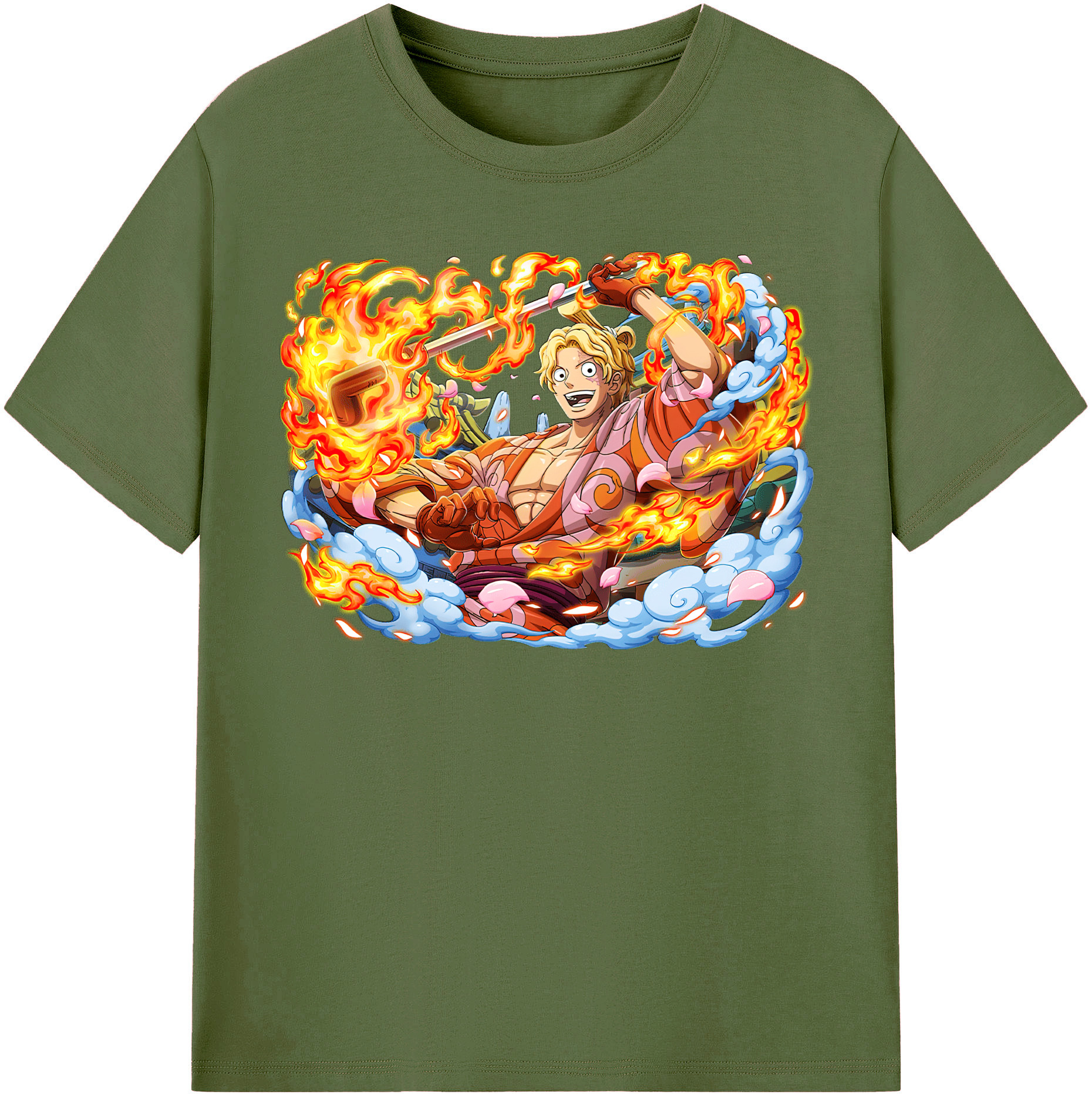 ワンピース サンジ ONE PIECE Sanji 綿100％半袖Tシャツ（フロントプリント）